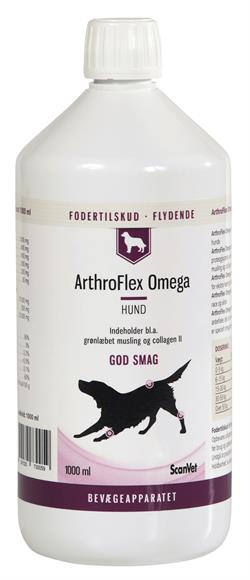 ScanVet ArthroFlex Omega. Tilskudsfoder til bevægeapparatet hos hund. 1000 ml